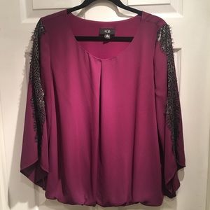 Lace trim Sz XL blouse